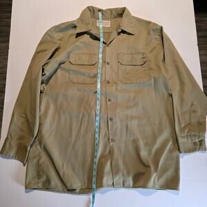 Dickies Work Shirt Men's XL Khaki Tan Long Sleeve Button Up Dual Pocket Twill